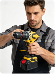Perceuse à percussion sans fil 20V de qualité professionnelle avec éclairage intégré, absorption des chocs, durabilité accrue, perceuse pour murs en briques - Product Image 2
