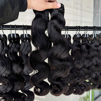 Extensiones de Cabello Humano con Ondas Naturales, Color Natural, Textura Suave, Doble Trama, Alta Calidad