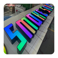 Letrero Luminoso LED Personalizado para Exteriores con Letras de Canal RGB, Letras 3D que Cambian de Color, Letrero Publicitario para Pared