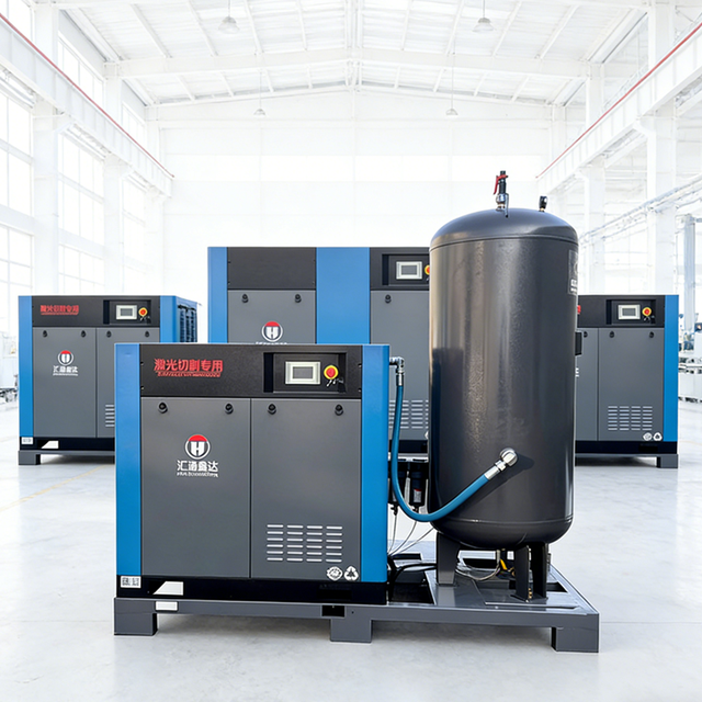 HT Compressor All in One Skid Mounted Screw Air Compressor  for Laser Cutting 7.5KW 11KW 15 KW Customized Screw Air Compressor