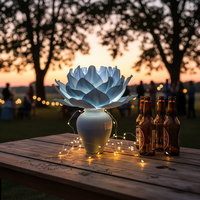 Lampe solaire intelligente pour jardin, forme de pivoine, intérieur/extérieur, étanche IP54, à brancher au sol, lumière chaude, dimmable, DC12V 30000