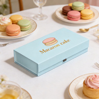 Boîtes cadeaux personnalisées en papier alimentaire bleu pour biscuits avec couvercle rabattable et séparateurs, emballage haut de gamme pour chocolat et bonbons