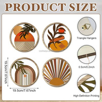Décorations murales rondes en bois abstraites style soleil éclatant, modernes et minimalistes, de la fin du XXe siècle, ensemble de 4 pièces pour chambre, appartement, bureau