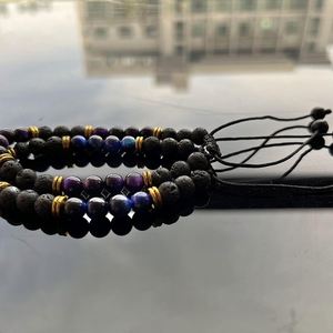 Natural Bracelet Colorful <b>Glass</b> Beaded Serenity Stone White Label Engraved Logo - Product Image 1