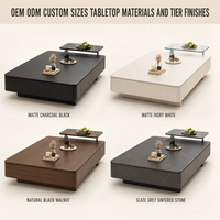 Nouveau modèle 2026 : Ensemble table basse et meuble TV de style minimaliste pour petits salons et chambres, table à thé sur pied avec tiroirs