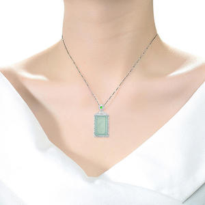 หยกเจไดต์สีน้ำเงินธรรมชาติ หยกหวู่ซื่อไป่ จี้เงินแท้ S925 เครื่องประดับแฟชั่นสำหรับผู้หญิง พร้อมใบรับรอง D644 - Product Image 4
