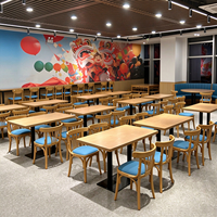 Tables et chaises de cantine de style bois de bonne qualité, ensembles de canapés pour restaurant et personnel
