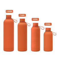Botella de Agua Deportiva Portátil de Acero Inoxidable 304 con Aislamiento al Vacío de Doble Pared, Pintura de Goma con Color y Logotipo Personalizados