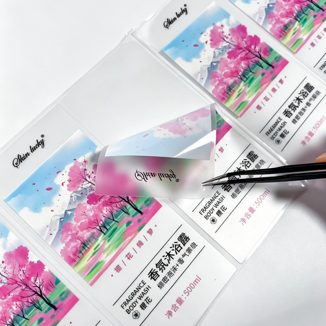 Custom Text Logo Personalized Self Adhesive Label High Transparency Clear Matte Labels Transparent Stickers Product Labels