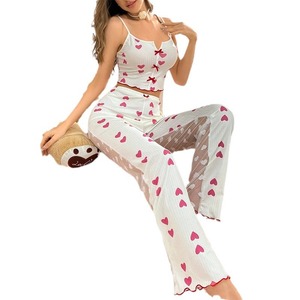 Pijamas de mujer con estampado floral, camisón de alta calidad, conjunto de moda de verano, pijamas de seda satinada para mujer, ropa de dormir para mujer y Niña - Product Image 5