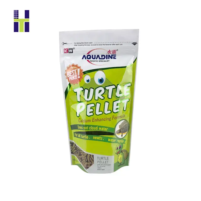 Embalaje de plástico con impresión personalizada para comida de mascotas, bolsa con cremallera