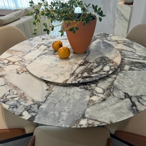 Brazil sang trọng đá cẩm thạch bàn ăn tùy chỉnh kích thước tròn kết cấu phong phú cho nhà hoặc nhà hàng ghế 6-15 người - Product Image 2