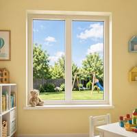 Ventana Fija Moderna de Aluminio Blanco BOCHARM, Marco Delgado, Doble Acristalamiento, Ventana Panorámica con Vista al Jardín para Casa o Villa