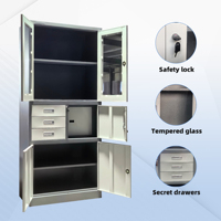 Armoire de rangement multi-usages en acier verrouillable pour bureau et maison, avec 3 tiroirs, MOQ 1 pièce, en stock