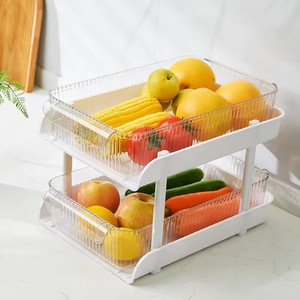 Đa chức năng đôi-tier nhựa lưu trữ hộp Tổ chức mỹ phẩm giá cho nhà bếp phòng tắm phòng ngủ Tủ sử dụng kệ - Product Image 1