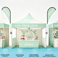 Tente de salon professionnelle personnalisable 3x3m, double couche, imperméable, coupe-vent, protection UV, auvent intérieur/extérieur tendance en Oxford 420D