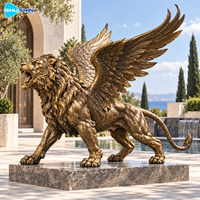 Sculpture de tigre ailé majestueux en bronze, moulée à la cire perdue, en laiton et cuivre, statue de gardien personnalisée pour hôtel, place publique, jardin, cour.