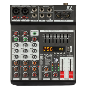 Mezclador de Audio Profesional de 4/6/8 Canales con Compresor, Ecualizador de 7 Bandas, Efecto DSP de <span class=keywords><strong>256</strong></span>, USB, Bluetooth - Product Image 2