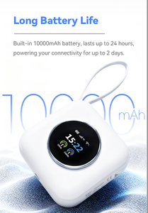 Ngân hàng điện 10000mAh pin di động 4 gam esim Wifi Router với dễ dàng thiết lập 300Mbps <span class=keywords><strong>LAN</strong></span> dữ liệu Tỷ lệ màn hình LCD Wifi Router 4 gam LTE - Product Image 4