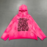 Sweat-shirt brodé à capuche 500gsm surdimensionné DTF sweat-shirt à capuche de sérigraphie sweats à capuche personnalisés pour hommes
