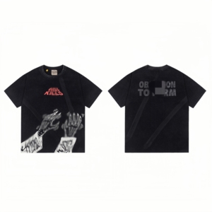 เสื้อยืดแขนสั้นลายสาดหมึกสไตล์วินเทจจาก Galleries <span class=keywords><strong>Dept</strong></span> สำหรับผู้ชาย สตรีทแวร์ ทรงหลวม ผ้าฝ้าย เสื้อลำลอง - Product Image 4