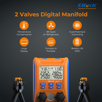 Elitech Jauge de collecteur numérique LMG-10 Jauge de pression de réfrigération et de température de vide Raccord de climatisation