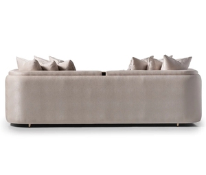 Muebles de Lujo de Diseño Italiano, Sofá de Salón con Tapicería de Terciopelo <span class=keywords><strong>Beige</strong></span>, Sofá de 3 Plazas para Villa u Hotel - Product Image 6