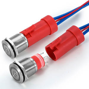 316สวิตช์ปุ่มกดโลหะ24V 19มม. พร้อมสายเชื่อม<span class=keywords><strong>ต่อ</strong></span> - Product Image 1