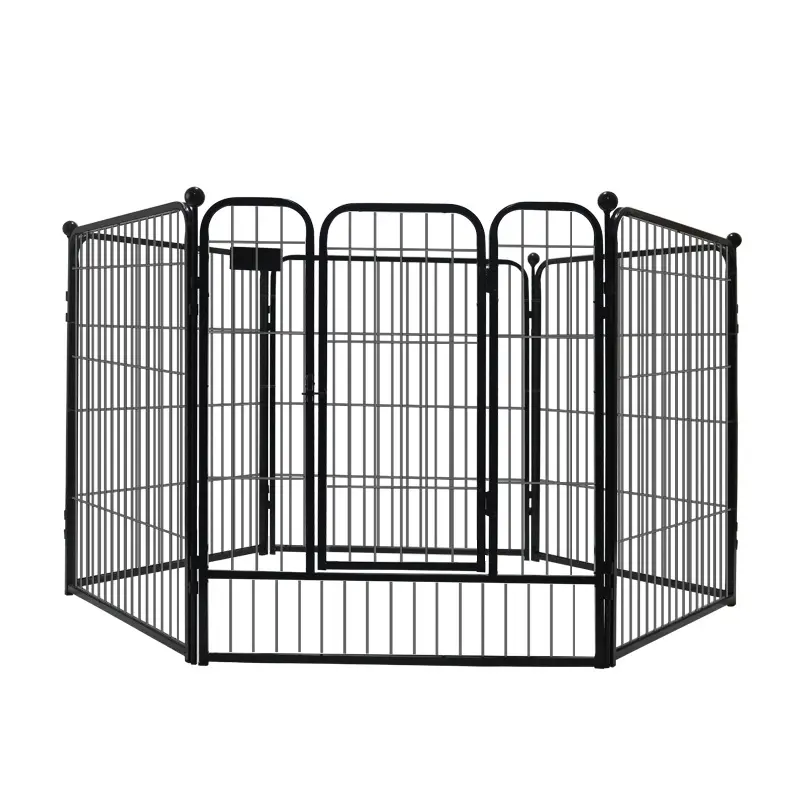 Nefes çelik sekizgen katlanabilir örgü çit katlanabilir köpek kulübesi evcil hayvan oyun parkı Metal açık Pet büyük köpek çitleri