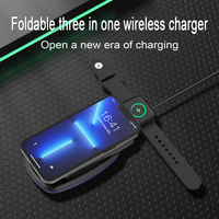 3 in 1 15w 10w hızlı şarj kablosuz şarj standı tutucu telefonlar için kablosuz şarj İşlevli istasyonu Smartwatch kulaklık