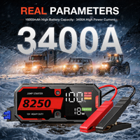 Démarreur portable 3400A 12V pour voiture, camion, moto avec lampe LED et booster de batterie