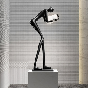 Abat-jour en papier de riz pour chambre d'hôtel méditerranéen de qualité supérieure led vers le bas lampadaire en bois avec étagères - Product Image 4