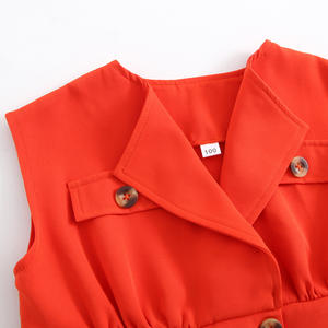 Completo Estivo 2026 per <span class=keywords><strong>Bambina</strong></span>: Giacca, Gilet, Top con Bottoni e Pantaloni Casual - Set Due Pezzi per Bambine - Product Image 6