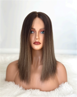 Cheveux humains vierges non traités européens ondulés brun clair pour perruque Lace Front sans colle, cheveux Remy double épaisseur, bonnet petit/grand