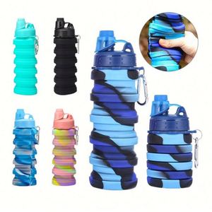 Botella de Agua Plegable de Silicona Personalizada de 500 ml, Libre de BPA, a Prueba de Fugas, con Pajita para Beber, Térmica, Promocional, para Niños, para Bebidas Frías - Product Image 2