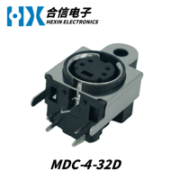 Connecteurs DIN HX Factory Direct 4 broches série MDC-4-32D, borne S, mini DIN femelle, base en fer, prise de clavier, connecteurs DIN à angle droit