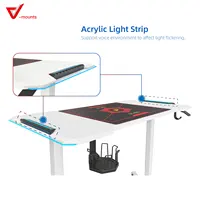 Gaming Desk V-mounts Ergonomic Height Adjustable Gaming Desk Equipped With LED Lighting Affected By Voice