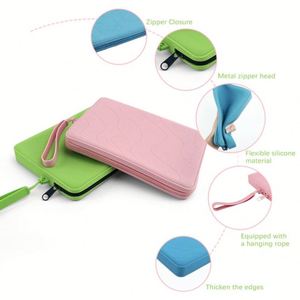 Hot Sale 100% Eco Friendly Small Silicone <b>File</b> Bag Fashionable Zipper Closure Washable Travel <b>Case</b> for Daily Use - Product Image 3
