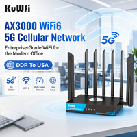 DDP a EE. UU. KuWFi AX3000 WiFi6 Doble Banda 5G CPE Gigabit Inalámbrico con Bloqueo de Banda SIM Router Módem LTE Empresarial para Soluciones de Oficina