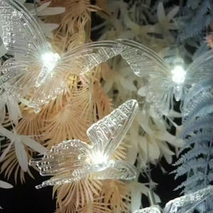 Lustre papillon de mariage, lumières LED suspendues au plafond, acrylique transparent, moderne, 20x15cm, luxe - Product Image 2