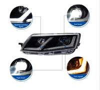 Pour Skoda Octavia 2015-2017, ensemble de phares 12V 35W, modification avec double lentille LED en forme de L, clignotants séquentiels, One Million