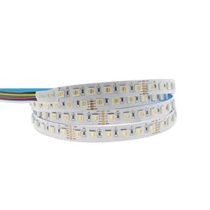 Streifen 120 Led Per Meter Led, 5050 Smd cerdas Rgbww Rgbw Strip lampu Led Rgb 5v 12v 24v 5 10 20 50 Meter 90 tembaga 80 125