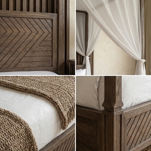 Lit tropical VIQ Luxury Jens avec style tropical moderne / éco-luxe haut de gamme et couleur/taille personnalisées pour hôtels de luxe - Product Image 6
