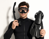 Équipement de plongée sous-marine très vendu, ensemble complet avec masque en silicone, tuba et palmes