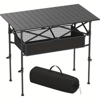 Table pliante réglable portable Table à œufs pour le camping, les pique-niques, les voyages en camping-car et les stands de marché