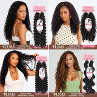 Extensions de cheveux synthétiques Julianna Protein Fibra Bio Fiber Seamless Deep Wave Burmese Curly Crochet Hair Extensions Boho Box Braiding