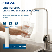 Cartucho de Filtro de Agua de Bloque de Carbón CTO PUREZA Z106 de 20x4.5 Pulgadas para Purificación de Agua en Toda la Casa