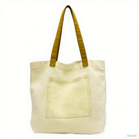 Sac fourre-tout en toile de coton réutilisable à la mode de taille moyenne avec logo personnalisable et longue poignée en corde pour un usage quotidien