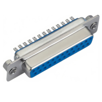 Conector Hembra VGA DB25P Tipo Soldadura con Tuerca Hueca Remachada Trasera, Venta Directa de Fabricante, Terminal de Sensor para Aplicaciones Electrónicas