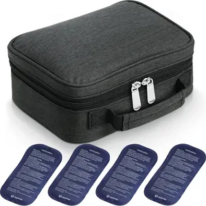 Tragbarer Insulin-Kühler Reisetasche isolierte Diabetiker-Tragetasche mit 4-teiligem ICE-Pack für Insulin-Stücke und Blutzucker